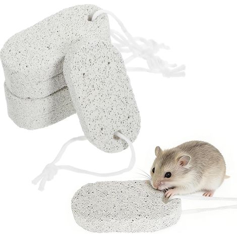 6 Pieces Mineral Grinding Stone, 8 x 2 cm Rabbit Stone, Rodent Toy, Chew Toy Animals, for Rabbit Hamster Small Rodents Chinchilla Guinea Pig Parrot (1/5)