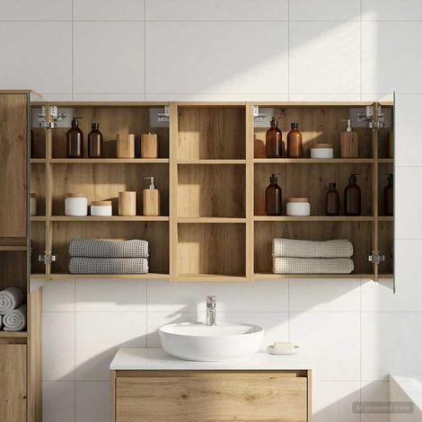 vidaXL Juego de Muebles de Baño 3 uds. 130 x 14,5 x 70 cm (1/5)