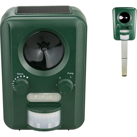 REPELLENTE AD ULTRASUONI PER ANIMALI CON PANNELLO SOLARE IP 44 (38238) (1/6)