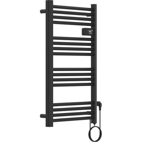 Sèche-serviettes électrique avec radiateur 96 x 54 cm 500watts noir (1/5)