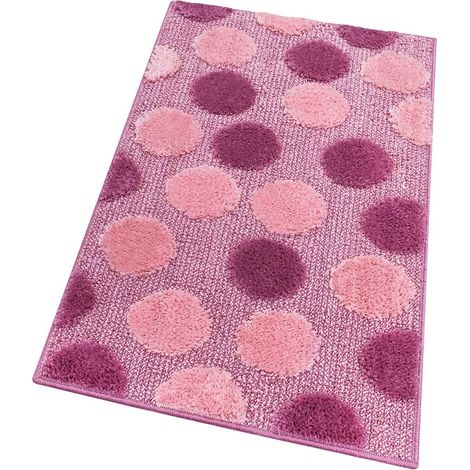 Tappeto Bagno Camera Antiscivolo Shaggy Moderno Scendi Doccia Assorbente 100% Made In Italy Porpora - 50x110 cm