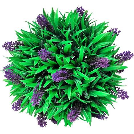 Juego de 2 bolas de boj artificial con lavanda 28 cm (1/2)