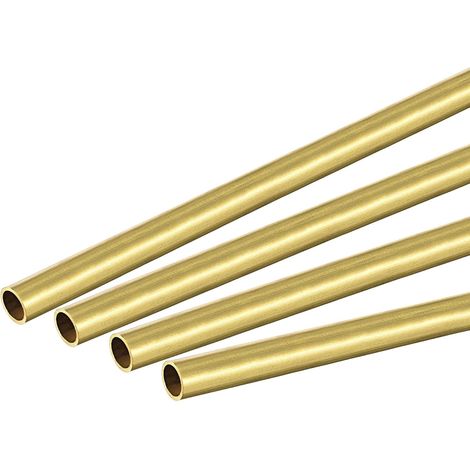 sourcing map Brass Tube Round 5mm External Diameter 0.5mm Wall Thickness 300mm Pipe Length 4 Pcs (1/5)