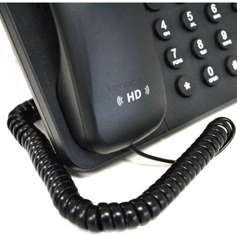 1 Câble Spiralé RJ10, Connecteur 4P4C, Cordon Noir 2m, Pour Téléphone Fixe