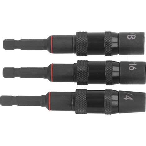 Ensemble adaptateur pour douille de visseuse à percussion 1/4 po avec porte-embout magnétique réversible et robuste (1/5)