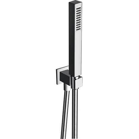 Ensemble Applique Prise D'Eau Douchette Flexible Carre Metal Brosse Robinetterie HYDROTHERAPIE - CRISTINA ONDYNA PD44377 (1/2)