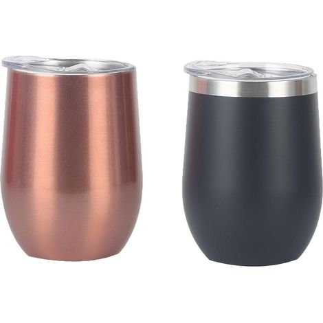 Mok - 350 ml - Isolée Double Paroi - Pour Café Vin Jus Bière - Voyage Camping Bureau - Lot De 2 (1/5)
