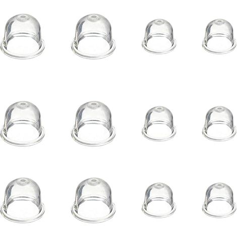 12 Stück weiße Primer-Birne-Pumpe, 19 mm und 22 mm, transparenter Vergaser-Ölbecher für Trimmer, Heckenmaschine, Benzinsäge, Lüfter, Kraftstoff-Primer-Birne, Dolaso