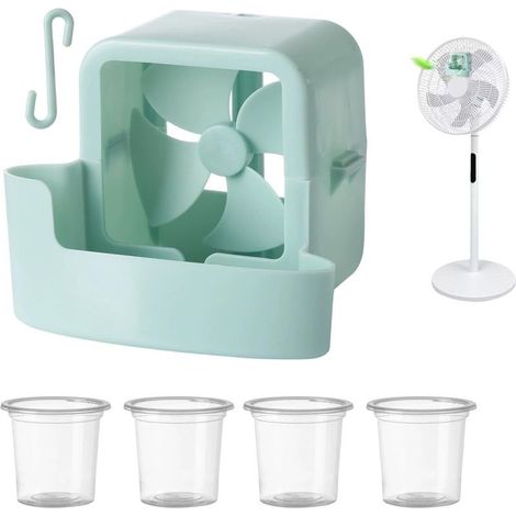 Refroidisseur pour ventilateur – Dispositif de glace à suspendre, appareil de refroidissement pour ventilateur suspendu, pour balcon, cour, chambre, bureau, maison, tente, patio, festival (1/5)
