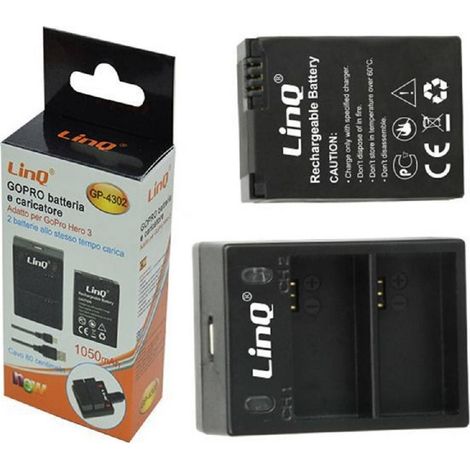 Station D'accueil Double Base De Chargement + Batterie 1050mah Pour Gopro Hero 3 Gp-4302