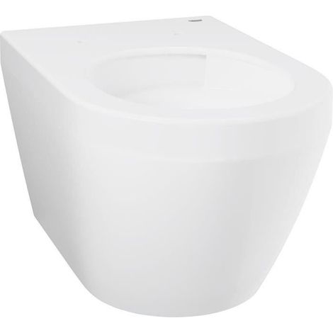 Cuvette WC suspendue compact - GROHE Euro Ceramic - Porcelaine vitrifiée - Sans bride - Blanc