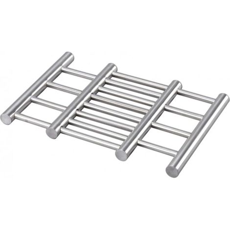 Sous-plat en inox extensible 22–38 × 20 × 1,8 cm pour casserole, poêle ou wok – résistant à la chaleur et réglable