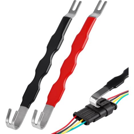 Stück Trennwerkzeuge für elektrische Steckverbinder, universeller Klemmenabzieher für die Kfz-Verkabelung, elektrischer Steckverbinderabzieher für die Reparatur von Autos, LKWs und Motorrädern (Rot+Sc