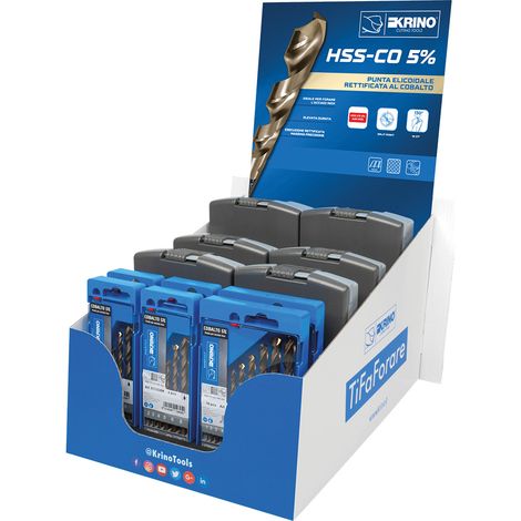 ESPOSITORE DA BANCO PUNTE COBALTO HSS-CO 5% 12 confezioni incluse