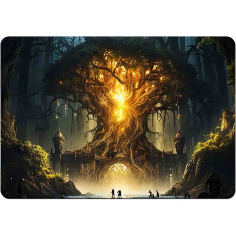 Tappetino da scrivania 50×70 cm, motivo Albero della Vita - feltro ecologico, stampa HD, protezione per il piano del tavolo, per ufficio e soggiorno - Bertoni (1/3)