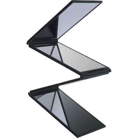 Miroir à quatre faces, cadre en plastique, miroir pliable portable, élégant et pliable, adapté à un usage domestique, auto-découpable et portable dans les chambres d'étudiants.