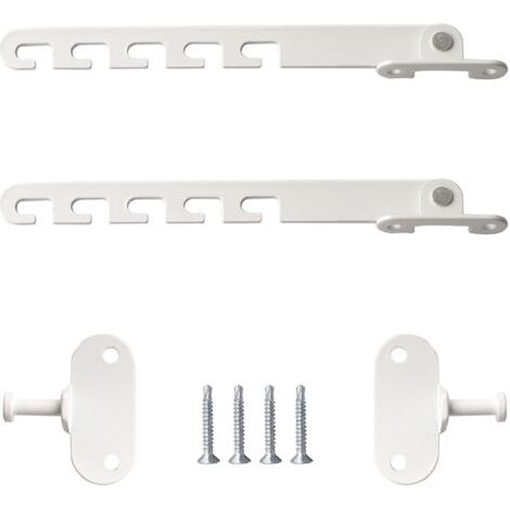 2 pièces 18 cm Entrebailleur Fenetre Sans Perçage Bloque Fenetre Ouverte et Verrous de Portes avec 4 Vis Bloc Fenetre pour Régler l'ouverture de la Fenêtre (Blanc) (1/5)