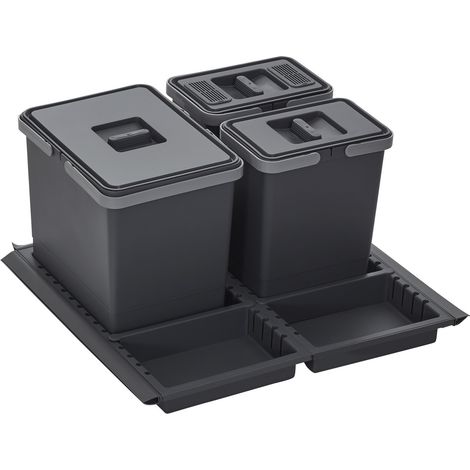 Abfallsammler Metropolis 15+6+6L mit Deckel Abfallsystem für Auszug Korpusbreite 60 cm (1/5)