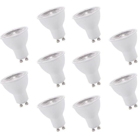 Lot de 10 spots LED GU10 7W 500 lumens 220V blanc chaud pour éclairage d'intérieur (1/5)