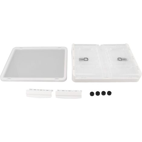Boîte de rangement transparente pliable empilable 3 côtés ouverture avec roulettes pour livres vêtements M (55L) (1/5)