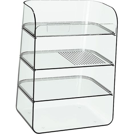 Présentoir de bureau pour parfums et rouges à lèvres, étagère de salle de bain à plusieurs niveaux, boîte de rangement pour soins de la peau et cosmétiques pour coiffeuse, transparent. (1/5)