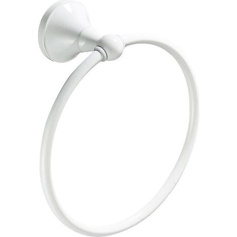 anneau Porte-serviette Rond, Finition Blanche Porte-manteau En Laiton Porte-serviettes Agencement Salle De Bain Cuisine Fixation Murale (1/5)
