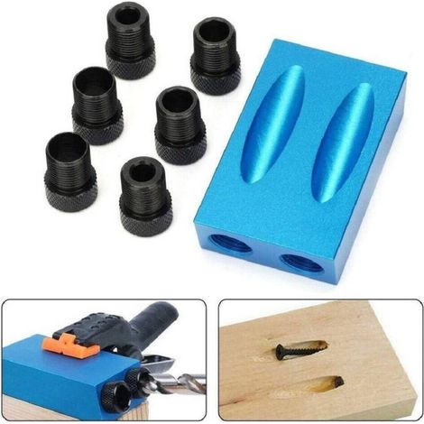 Trade Shop - Plantilla De Taladrar Con Brocas 15° Posicionador 14 Piezas - (1/5)