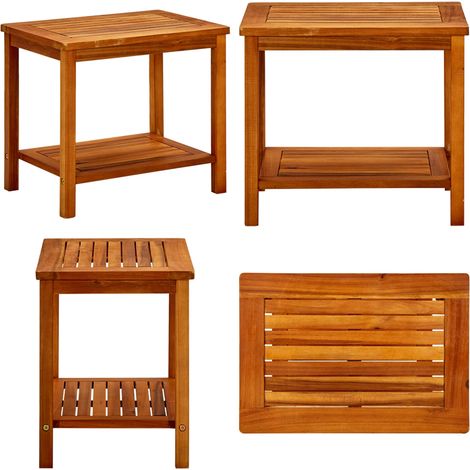 Table basse 50x35x45 cm Bois d'acacia solide - Table Basse - Table D'appoint - Acacia - Bois Massif - Mobilier Extérieur - Home & Living (1/5)