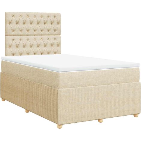 Maison Exclusive - Boxspringbett mit Matratze Creme 120x200 cm St