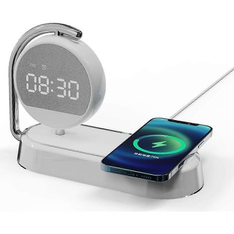Support de chargeur sans fil 15 W avec réveil numérique LED et base de charge rapide (1/5)