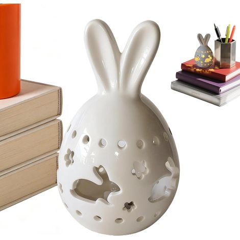 Décor de Lapin de Pâques Luminaire Lapin De Pâques Veilleuse Ornement Décoration Mignonne De Lampe Pour Centre De Table Fête Printemps Manteau Cheminée Bureau Maison Appui De (1/5)