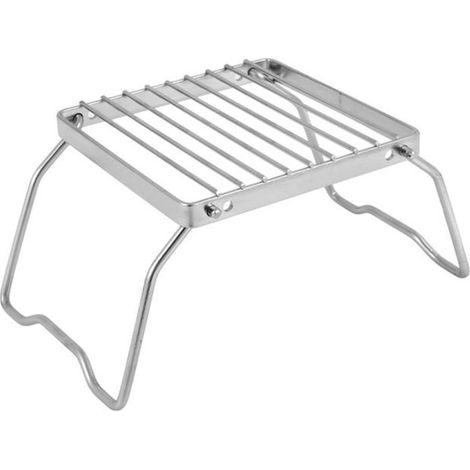Support barbecue portable-1, camping pliable 15x15 cm grille acier inoxydable-pour outdoor Étiquette (1/5)