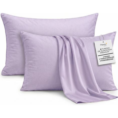 Lot de 2 Taies d'oreiller 80 x 50 cm en Microfibre Extra Souple et Respirante, Housses de Coussin de Lit Anti-Plis, Linge de Lit (1/5)
