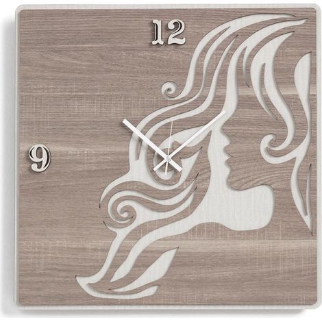 Orologio da parete moderno 50X50 WOMAN in legno laminato TRS (1/2)
