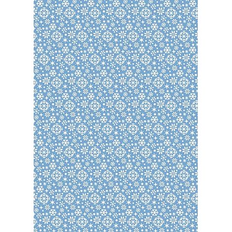RAYHER - FOGLIO ADESIVO IN TESSUTO FABRIC STICKER 210MMx297MM - FIOCCHI DI NEVE