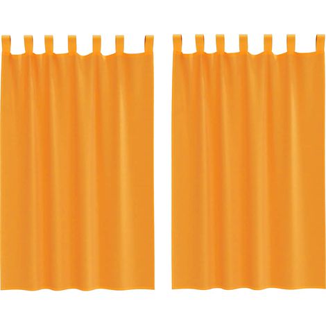 Maison Exclusive - Voile Vorhänge mit Schlaufen 2 Stk. Orange 140