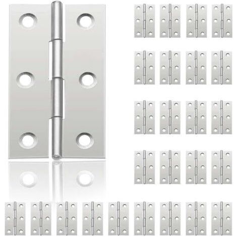 24Pcs Small Hinges for Doors, Stainless Steel Hinge, DIY Door Hinges for Door Cupboard Piano Hinge Jewelry Boxes Home Furniture Hardware Cabinet(44mm32mm),de (1/5)