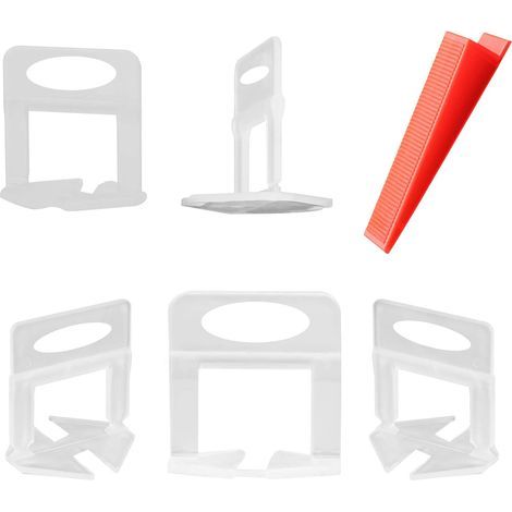 600 Pcs Tile Leveling System, 500 Pcs 1mm Spacer Clips + 100 Pcs Spacer Clips, for Floor and Tile Tools (1/5)