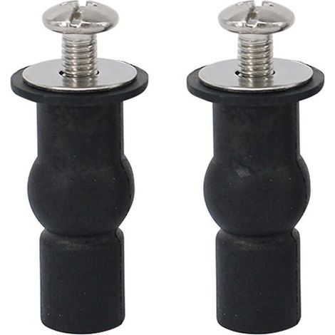 Charnières WC Noir 2 Pièces avec Vis Fixation Abattant Toilette Universel (1/4)