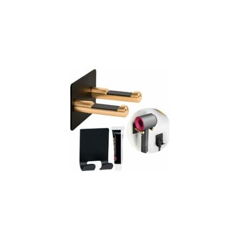 Supporto per asciugacapelli Dyson, montaggio a parete universale, supporto da parete in acciaio inox per bagno per Dyson, asciugacapelli supersonico con striscia adesiva - Crezuo