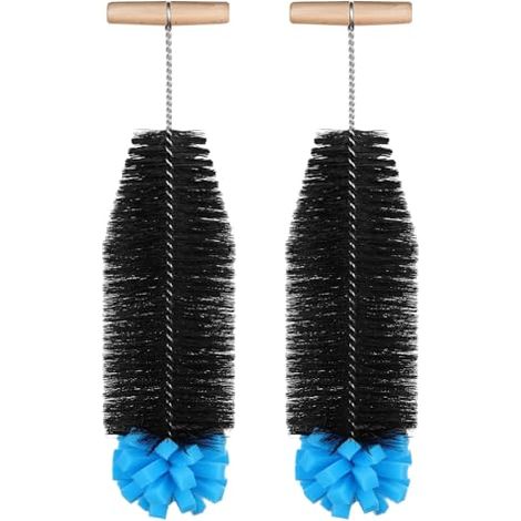 35cm,2 pièces Brosse Dense pour Biberon, Brosses à Bouteilles avec Embout Doux en Coton, Goupillon Compatible avec Carafe, Nettoyage Profond sans Rayures Ni Résidus(Bleu) (1/4)