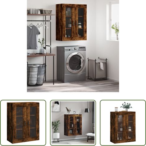 Holzschrank - Wandschrank Räuchereiche 69,5x34x90 cm (1/5)