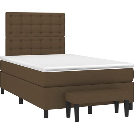 Sommier à lattes de lit avec matelas Marron foncé 120x200 cm vidaXL (1/5)