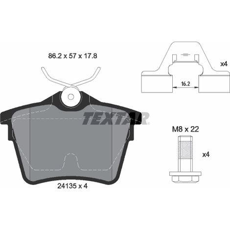 Kit de plaquettes de frein, frein à disque Textar 2413501 CITROËN 1617264780