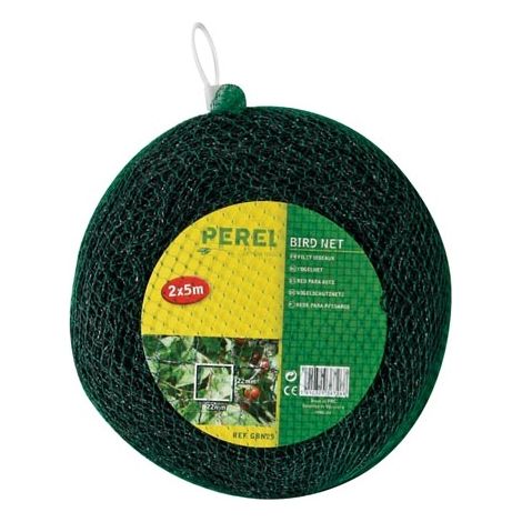 Perel Filet anti-oiseaux, polyester, maillage 2 cm², 2 x 5 m, vert (1/6)