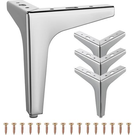 4 PCS Pieds de Meubles en Métal,6" 15cm Pieds de Meubles Triangulaires pour Meuble Canapé Table Basse Meuble TV et Autres Pieds de Meubles (1/5)