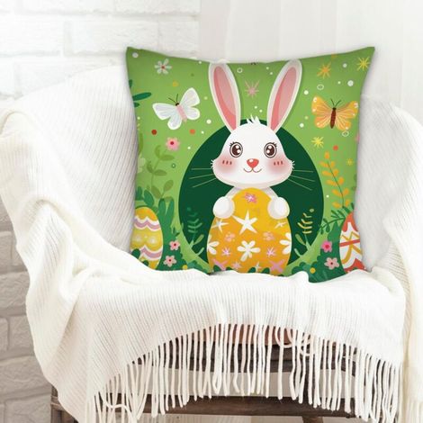 Housse de coussin 45x45 cm en polyester doux pour canapé fauteuil lit chaise décoratif de ferme (1/5)