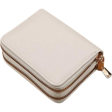 Portefeuille - En Cuir Synthétique PU - 12 Emplacements Pour Cartes - Fermeture À Glissière Et Bouton Pression - Compacte Et Légère - Pour Femme - 1 Pièce