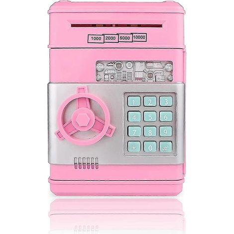 Tirelire pour fille - Cadeau d'anniversaire pour les filles de 5 à 10 ans - Tirelire électronique avec distributeur automatique de billets, adaptée aux enfants de 6 à 10 ans. (1/5)