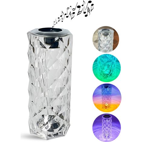 Lampada da tavolo con cristalli di diamante, Bluetooth, telecomando e altoparlante (1/5)